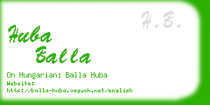 huba balla business card